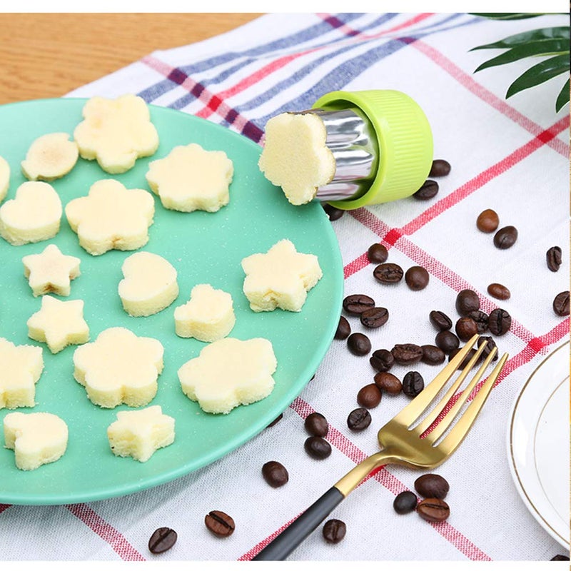 IELEK 14 Pcs Fruit Vegetable Cookie Cutters Shapes Sets Stainless Steel Food Mini Pie Cookie Stamps Mold for Kids Baking,Bento Box and Decorating Tools - Image 4